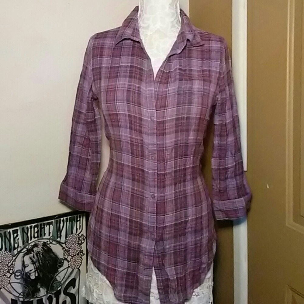 NWT JOHNNY COTTON FLANNEL SHIRT-NORDSTROMS-SIZE XS
